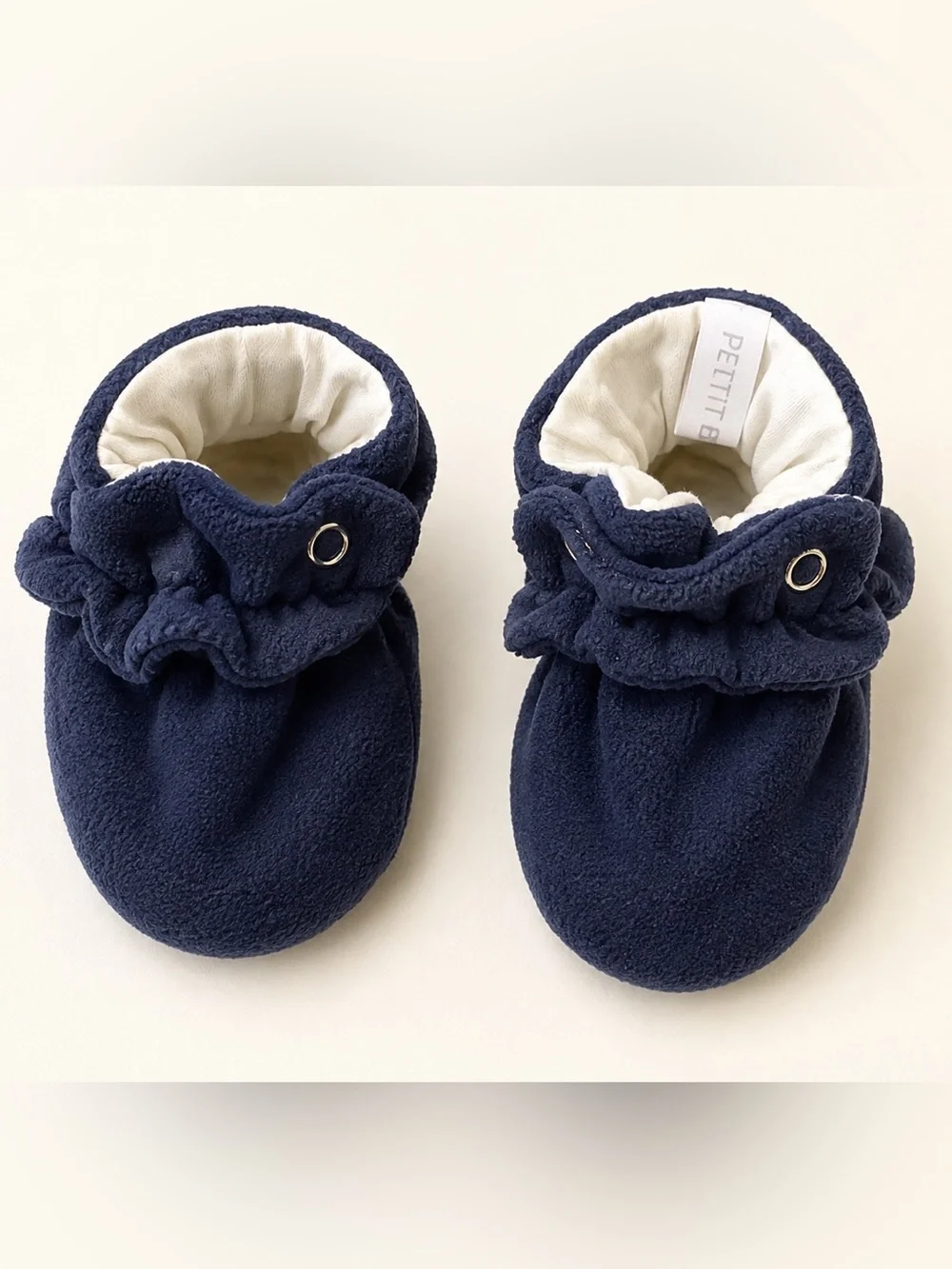 Petit B navy Baby Fleece Moccasins